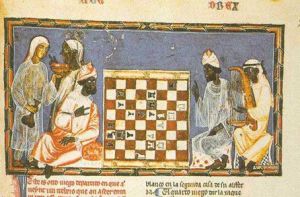 Moorish-Chess-A-depiction-of-Moorish-noblemen-playing-the-board-game-Book-of-Games-1283-AD